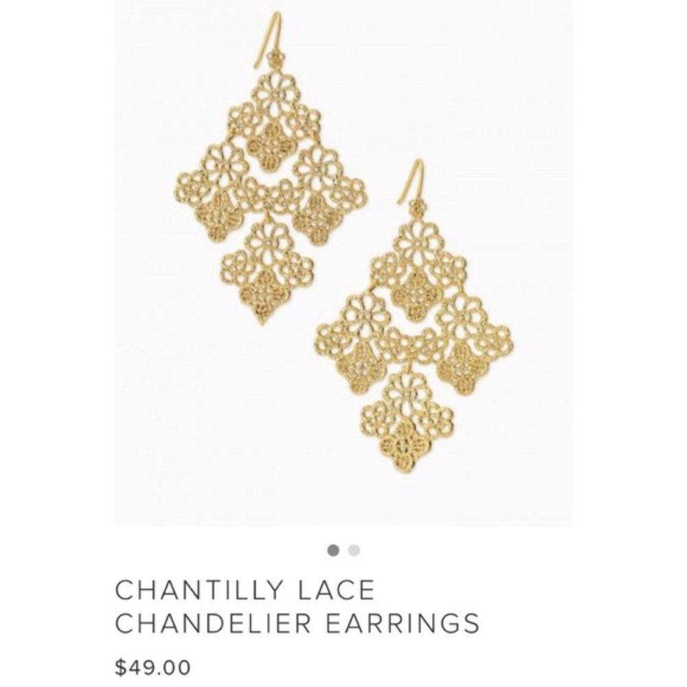 :: Stella & Dot [GOLD] Chantilly Lace Earrings - Picture 9 of 14